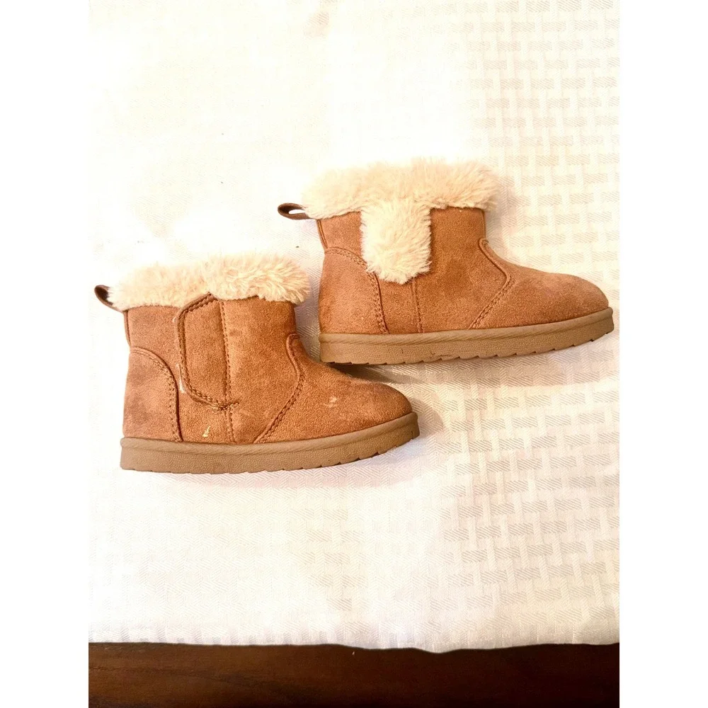 Wonder Nation Toddler Faux Shearling Boots Chestnut Brown Size 6